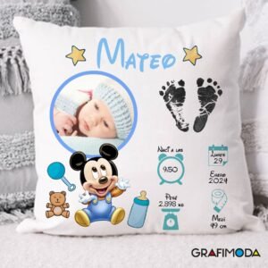Cojín personalizado para bebés de Mickey Mouse