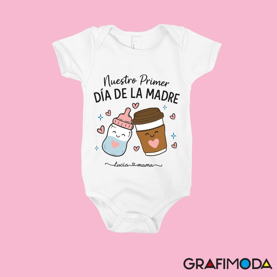 Body de bebé personalizado Nuestro primer día de la Madre - Image 2