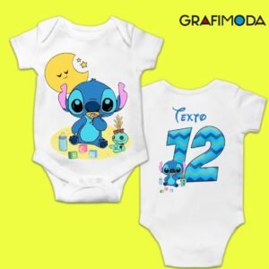 Body de bebé  personalizado Stitch con doble estampado