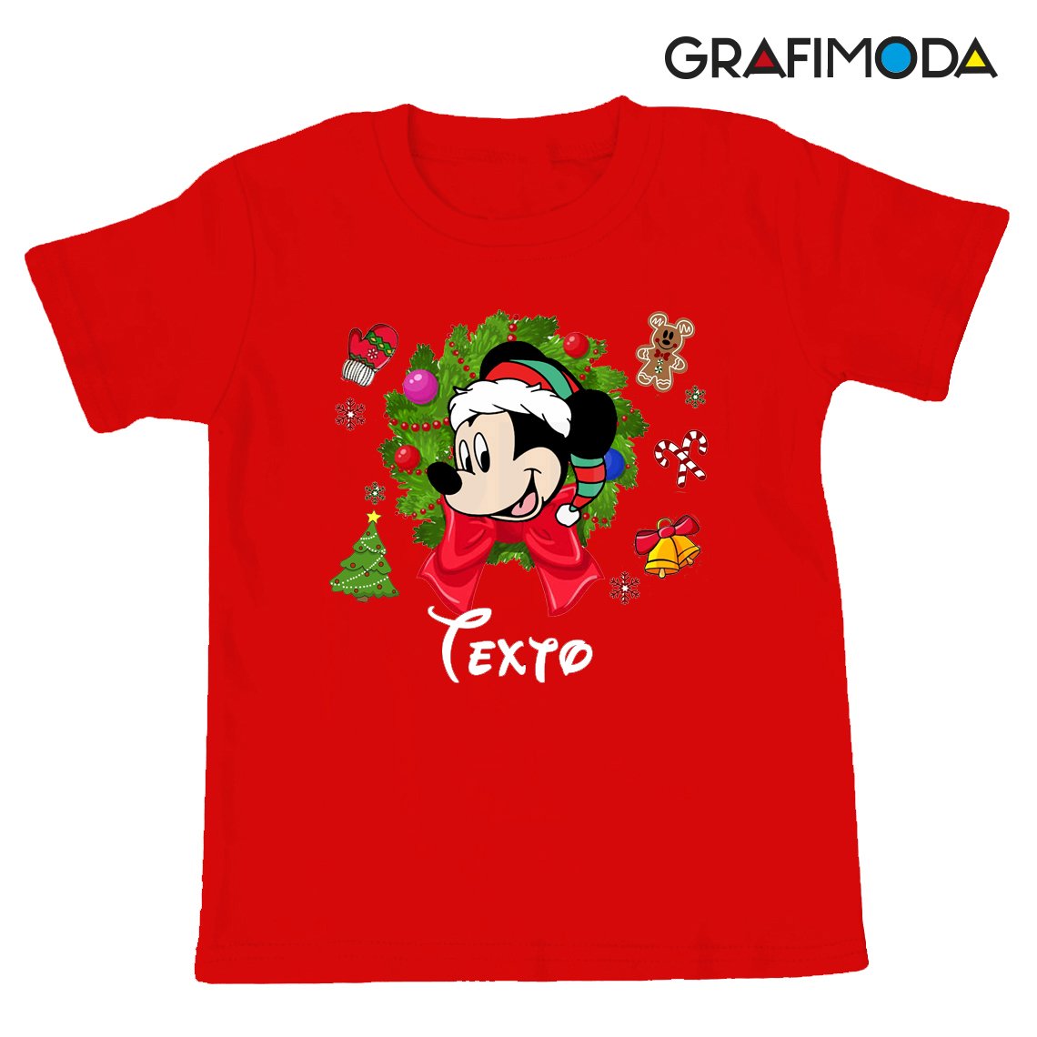 Camiseta navideña personalizada Mickey